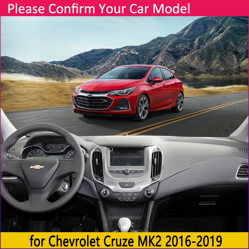 Для Chevrolet Cruze MK2 Противоскользящий коврик на приборную панель солнцезащитный коврик для панели анти-УФ автомобильные аксессуары