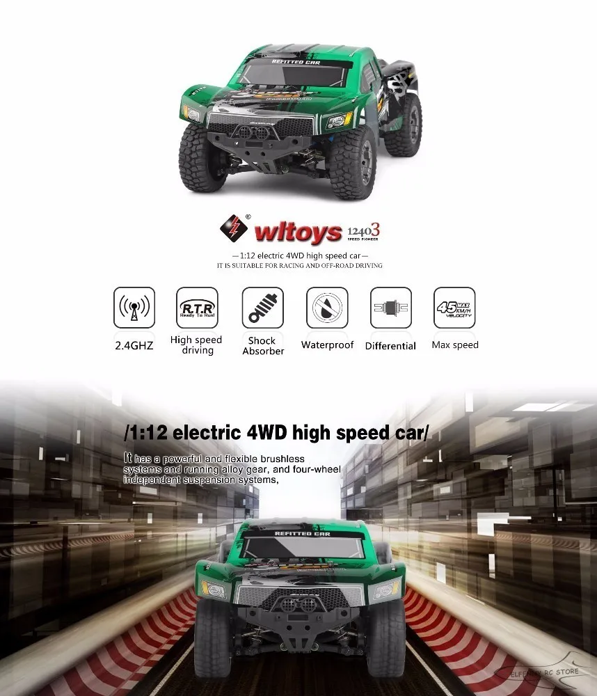 WLtoys 12403 RC автомобили 1/12 4WD дистанционное управление дрейф внедорожный Rar высокоскоростной Бигфут Автомобильный прибор для украшения шоколадом Радиоуправление гоночные автомобили