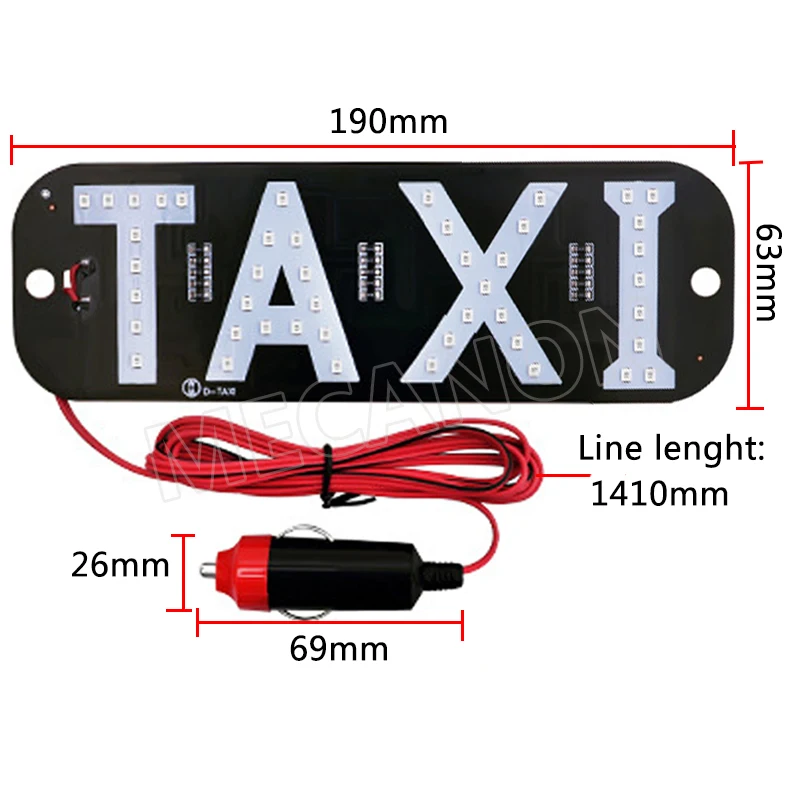 car light taxi driver uber roof lamp led suction cup indicator car cigarette lighter head-5-水印