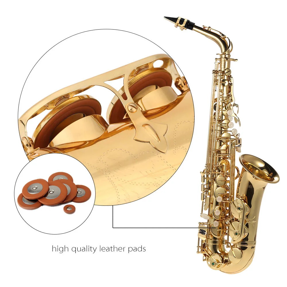 Ammoon bE Alto саксофон латунный лакированный Золотой E плоский Sax 82Z тип ключа с чистящей щеткой ткань перчатки ремень мягкий чехол