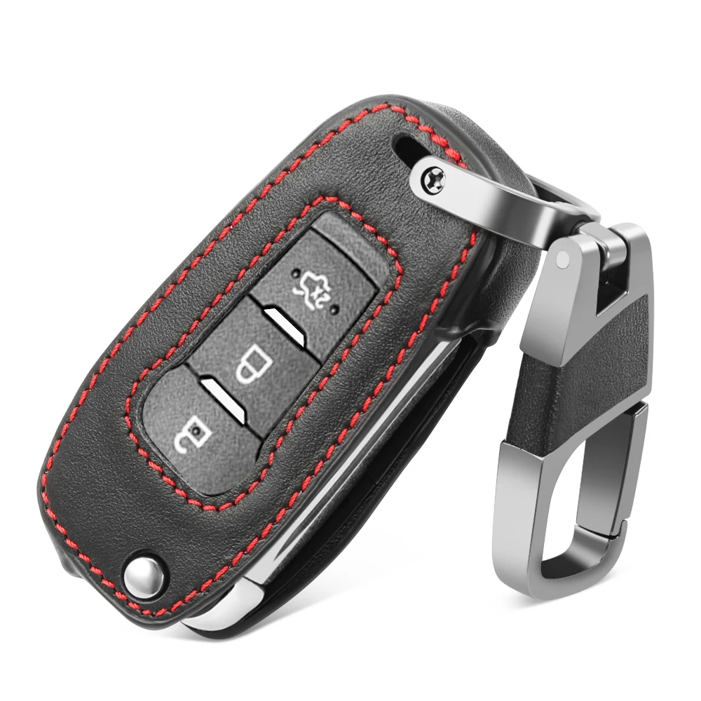 1 Pcs Car Key Case Cover Leather Bag 3Buttons Holder Chain For Ford F-150 250 350 Explorer Ranger KA Fiesta Mondeo Eco Sport | Автомобили