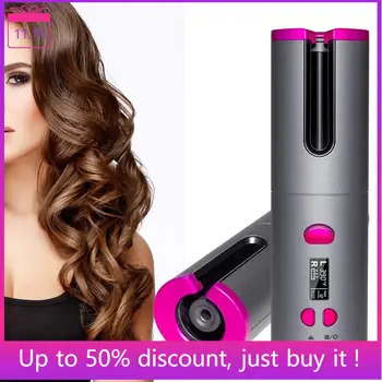 

Cordless Hair Curler Automatic Wireless Curling Iron USB Rechargeable Hair Curlers Ceramic Curling Iron Wand