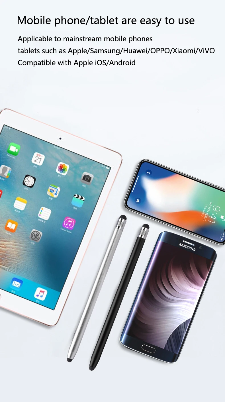 14cm Universal Pencil Double Dual Silicon Head Touch Capacitive Screen Stylus Caneta Capacitiva Pen For Ipad Tablet Smartphone 14cm Universal Pencil Double Dual Silicon Head Touch Capacitive Screen Stylus Caneta Capacitiva Pen For Ipad Tablet Smartphone