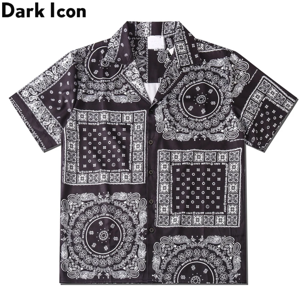Dark Icon Black Bandana Polo Shirt Men 