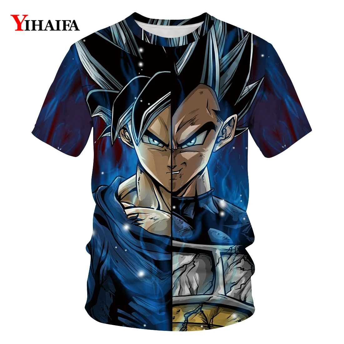 Летние мужские футболки Аниме Мужская 3D футболка Dragon Ball Z Goku Super Saiyan с принтом