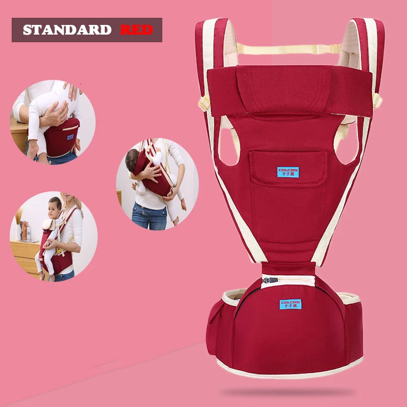 Baby Carrier Infant Kid Hipseat Sling Front Facing Kangaroo Baby Wrap Ergonomic Carrier for Baby Travel 0-36 Months Belt Baby - Цвет: Standard-Red