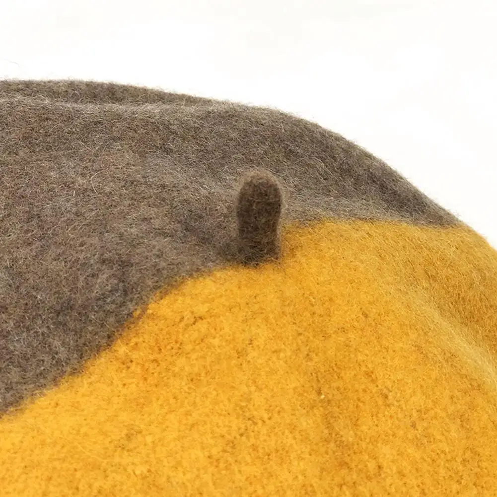 Kuulee Autumn Winter Hats Double Color Matching Beret Cap Fashion Soft Cashmere Hats
