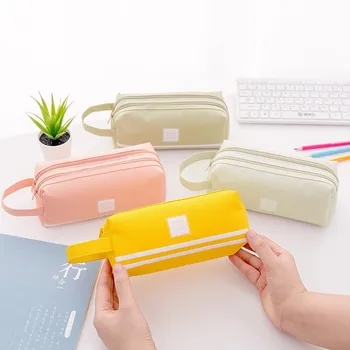 

1 PC Colorful Large Capacity Pencil Cases Bags Creative Korea Fabric Pen Box Pouch Case School Office Stationary Supplies #YL5
