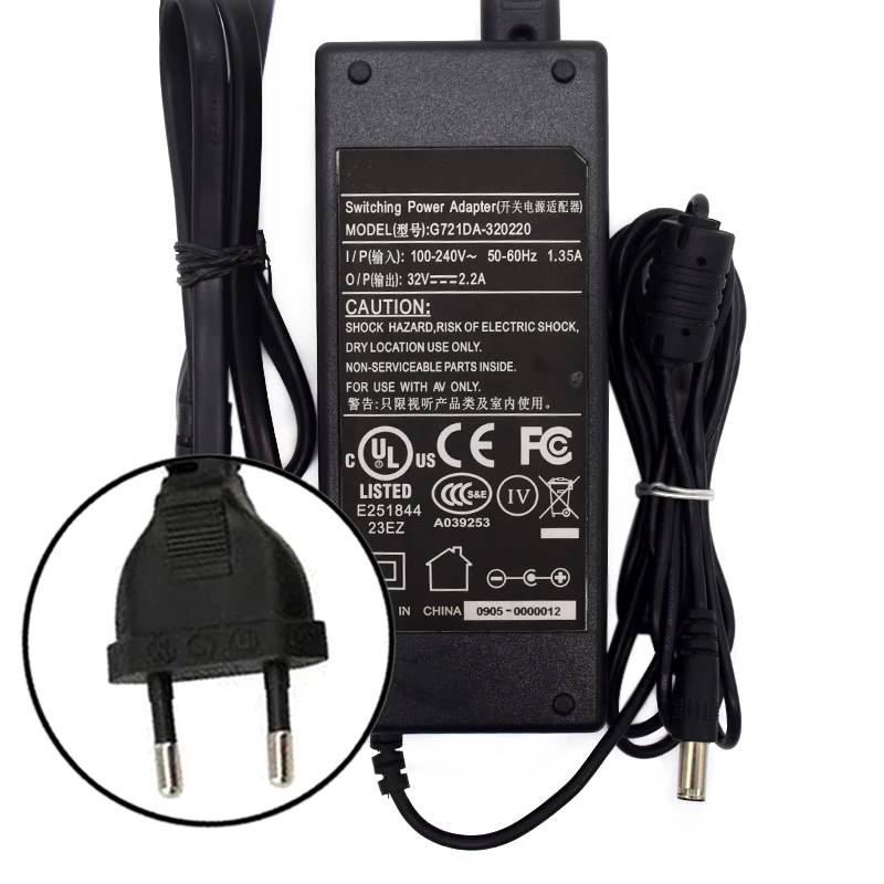 Для Philips G721DA-320220 Питание зарядное устройство с адаптером переменного тока 32V 2.2A 5,5 мм* 2 мм-б/у