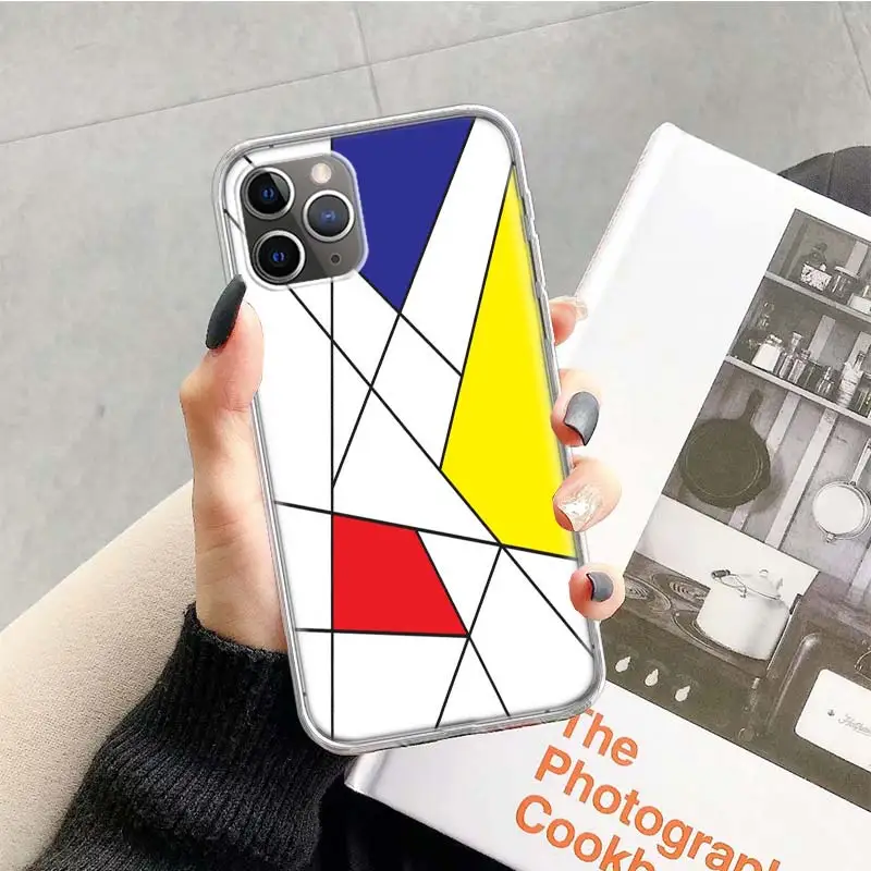 TR300-4 Mondrian сетчатый чехол для Apple iphone 11 Pro XS Max XR X 7 8 6 6S Plus 5 5S SE 10 десять Подарочный силиконовый чехол для телефона - Цвет: TR300-4