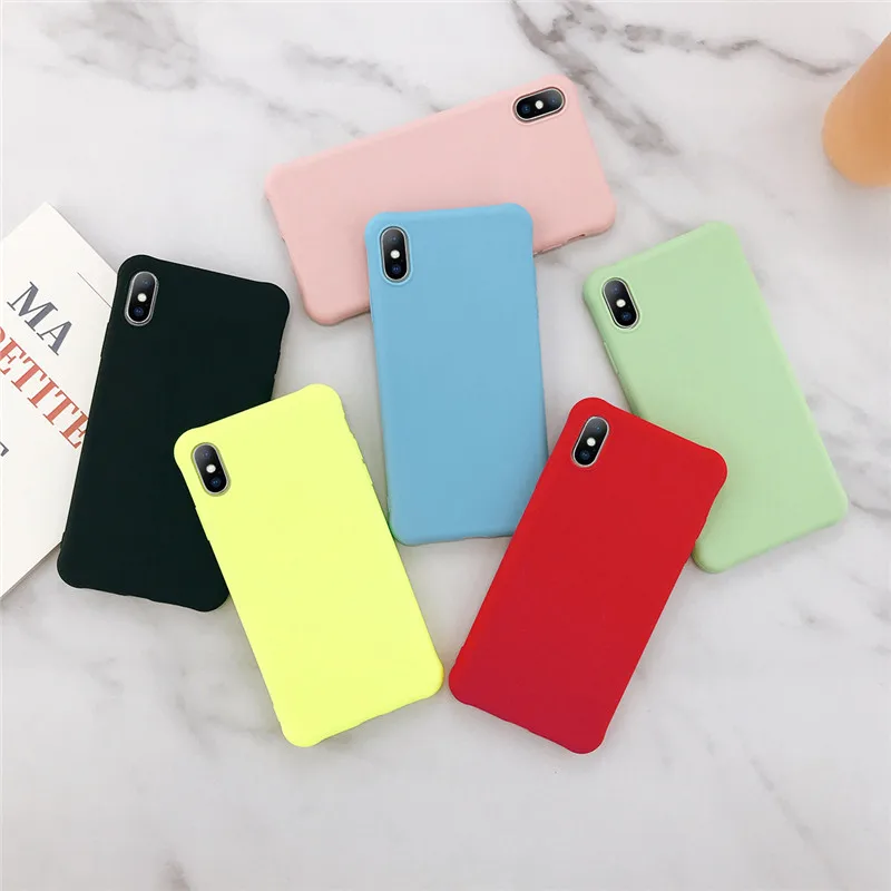 

Ottwn Vintage Luxury Plain Phone Case For iPhone X XR XS Max Protective TPU Soft Case For iPhone 6 6s 7 8 Plus Cover Back Cases