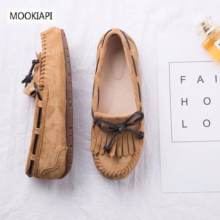 MOOKIAPI Chinese brand high quality women's shoes, 100% leather, classic  women loafers shoes,women flats shoes summer shoes