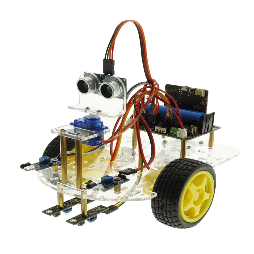  Smart Robot Car Kit Ultrasonic Sensor Line Tracking IR Remote Control For Micro:bit - 4000124406066