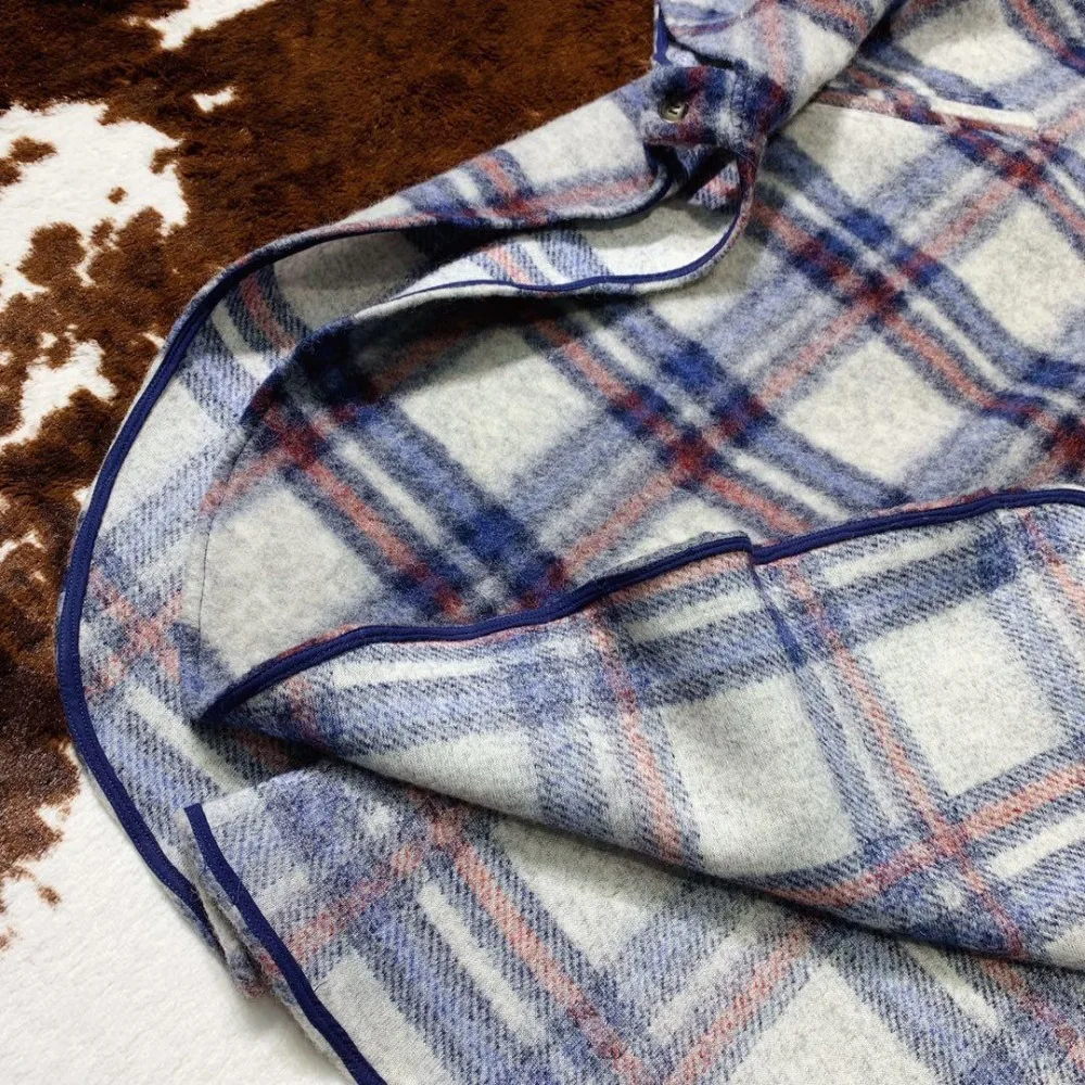 2019FW winner Новая женская Клетчатая Шерстяная Куртка-пальто Женский Свободный плащ верхняя одежда 3 цвета gdnz 9,22