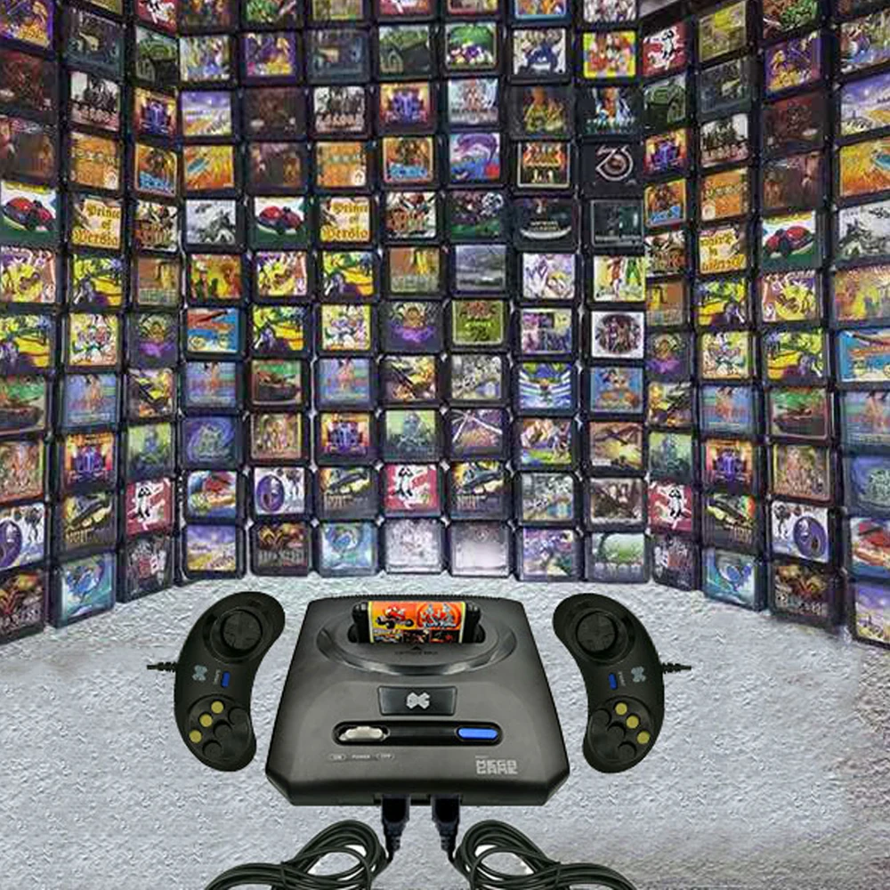 Mini Video TV Game 16 Bit For SEGA MD 2 Console AV Output Super Handheld Game Controller Wired Gamepad Built-in 368 Retro Games