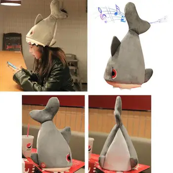 

Plush Stuffed Toy Cute Dance Electric Music Funny Shark Pattern Adjustable Hat Innovative Birthday Gifts For Kids And Adults Xma