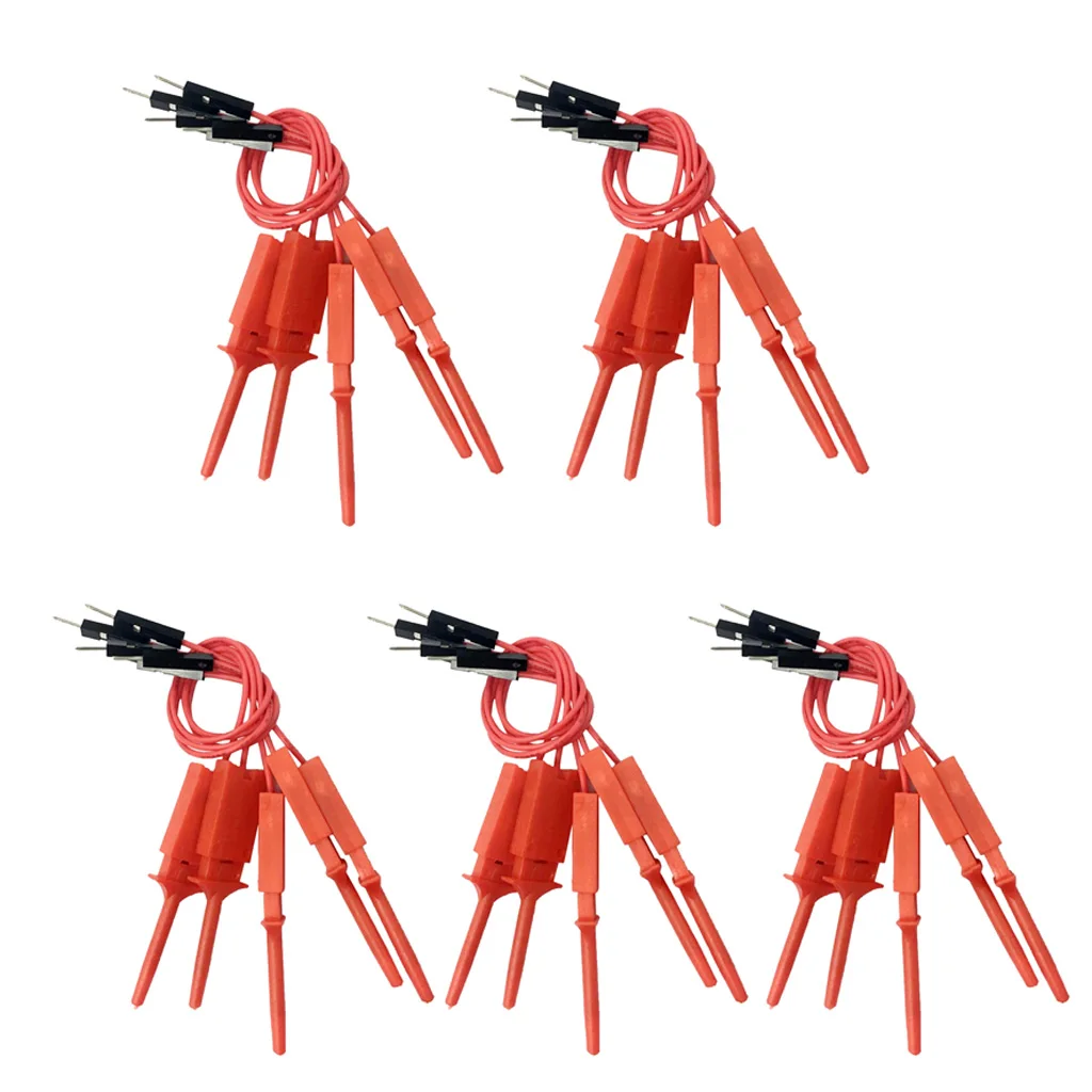 25pcs Red Logic Analyser Useful High Efficiency Clip Ideal Test Hood Leads