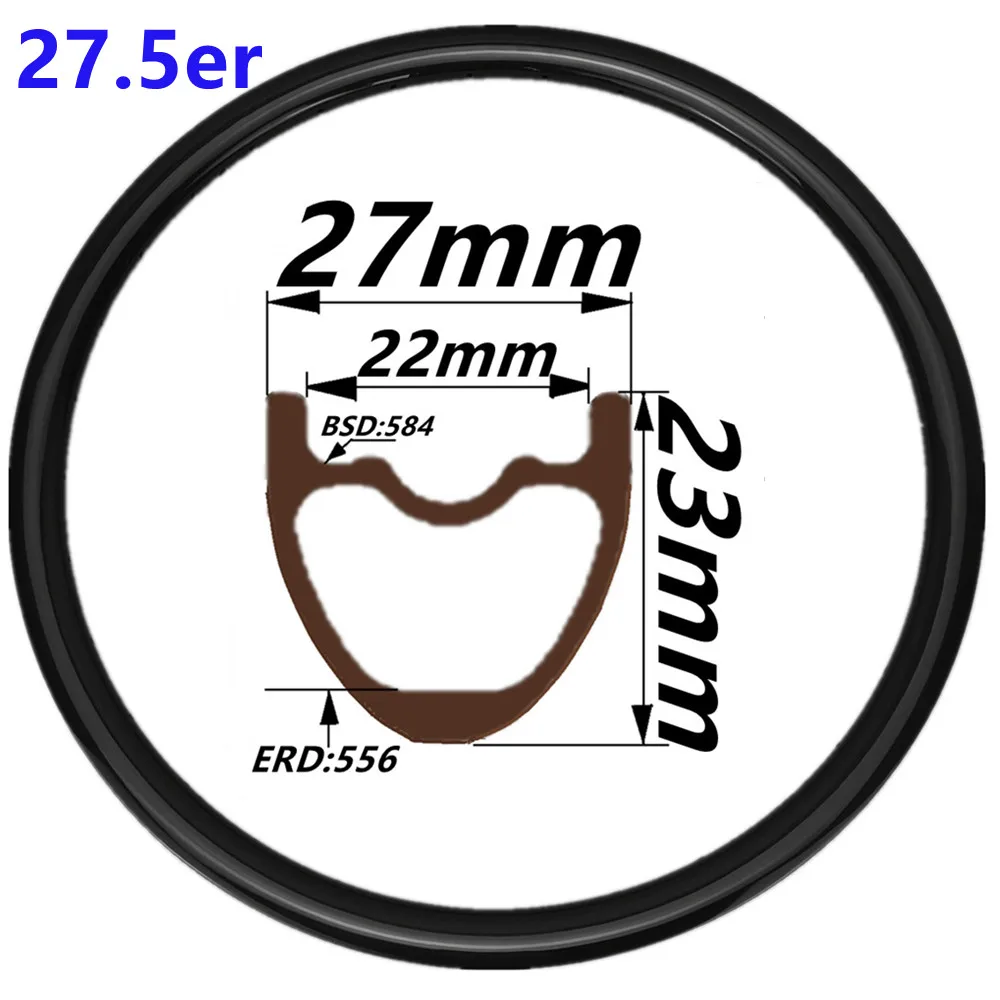 

Круговое кольцо для горного велосипеда 27x23 мм, 27,5er, горный велосипед высокого качества, углеродный обод MTB 23 мм, глубина 27 мм, ширина бескамерного горного велосипеда, карбоновый обод