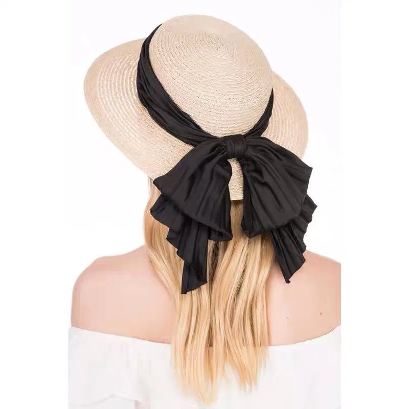 

2019 New Fine linen flat-topped short eaves flat along the eaves little hat summer beach hat is prevented bask in straw hats