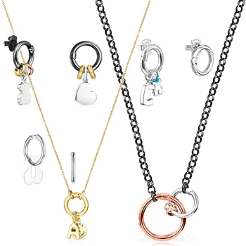 

2020 100%925 Sterling Silver Bear Pendant Fashion Necklace High Quality DIY Jewelry Set Manufacturer Wholesale Free Shipping