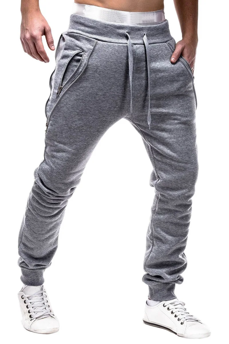 

2019 Autumn And Winter New Style Cool Zipper Decorations Men's Casual Loose-Fit Gymnastic Pants Casual Pants Men's