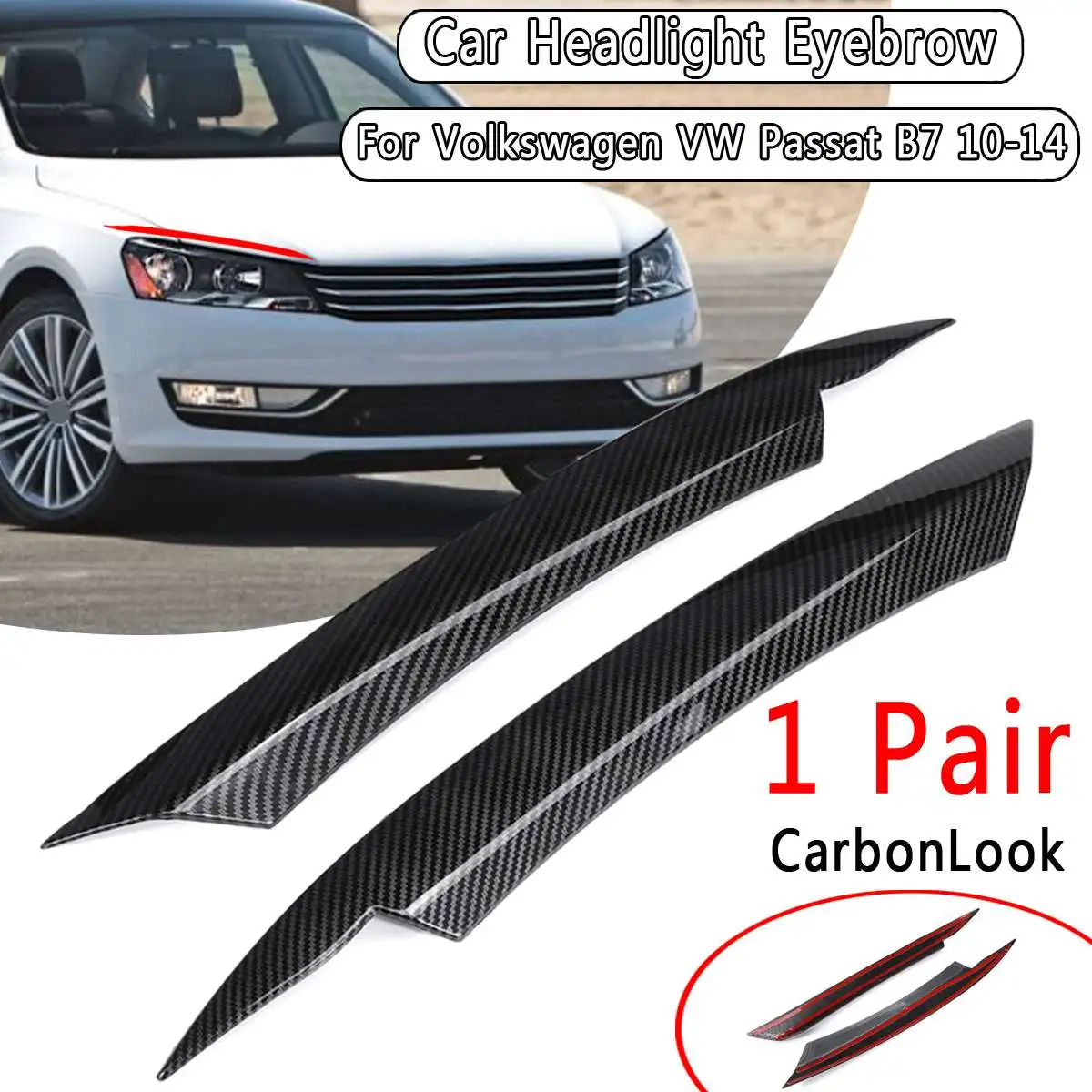 Пианино черный для Volkswagen VW Passat B7 2010 2014 автомобильная фара свет веко брови
