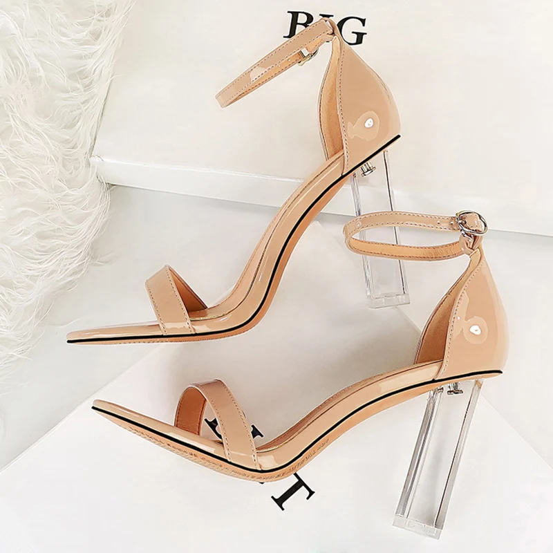 Mochi Women Peach-Coloured & Transparent Block Heels - Price History