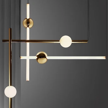 

Nordic Acrylic Pendant Light Aluminum Hanging Lamp for Living Room Decorative Art Lighting Luxury Restaurant Cafe Table Lamps