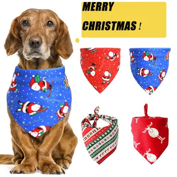 

Fashion Pet saliva Towel Christmas cartoon print Scarf Soft Dog scarf cat bib jewelry Cute Saliva Towel Pet Decoration