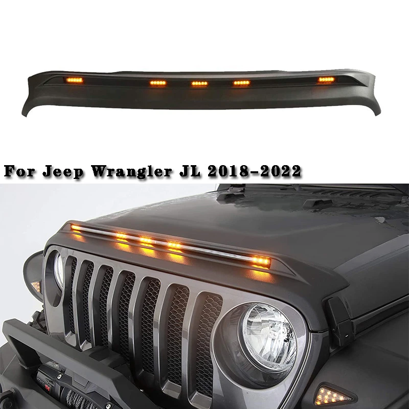 Trail Armor Hood Stone Guard W/light Hood Shield Front / Rear Bug Deflector  Protector With Led Light For Jeep Wrangler Jl 2018+ - Bug Shields -  AliExpress