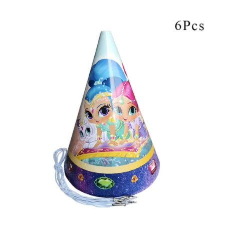hat 6pcs Мерцание и блеск тема одноразовая посуда для вечеринки посуда бумажные чашки тарелки салфетки Беби Шауэр детский день рождения принадлежности - Цвет: hat 6pcs
