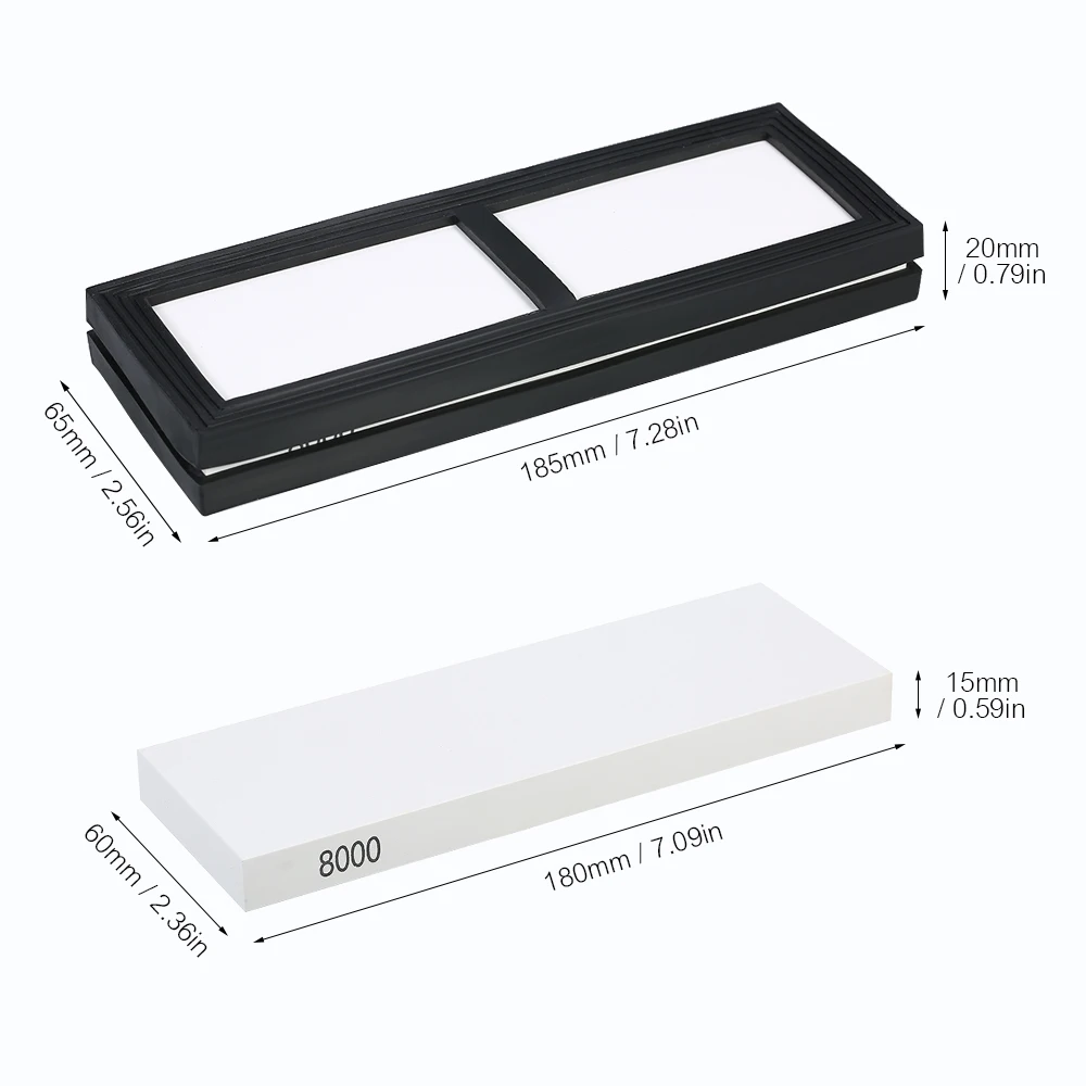 

New 8000 Grit Sharpening Stone Non-slip Silicone Holder Knife Sharpening Polishing Stone Fine Whetstone Grindstone 180*60*15mm