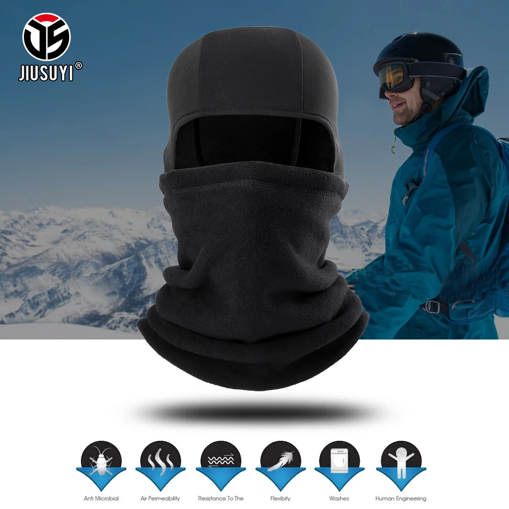 Winter Polar Fleece Thermal Beanies Balaclava Full Face Mask Skullies Cap Warmer Tactical Military Cap Ski Hat Helmet Liner Men