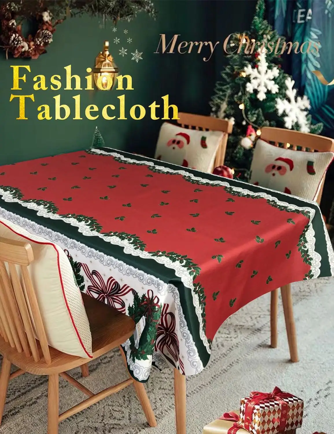 

Christmas Home Ornaments Tablecloth Table Cover Wonderful Christmas Decoration Home for New Year Decor Supply