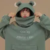 NiceMix Women Autumn Thick Loose Sweatshirt Harajuku Letters Printed Lovely Frog Casual Hooded Hoodies Pullover Female Thicken C ► Photo 2/6