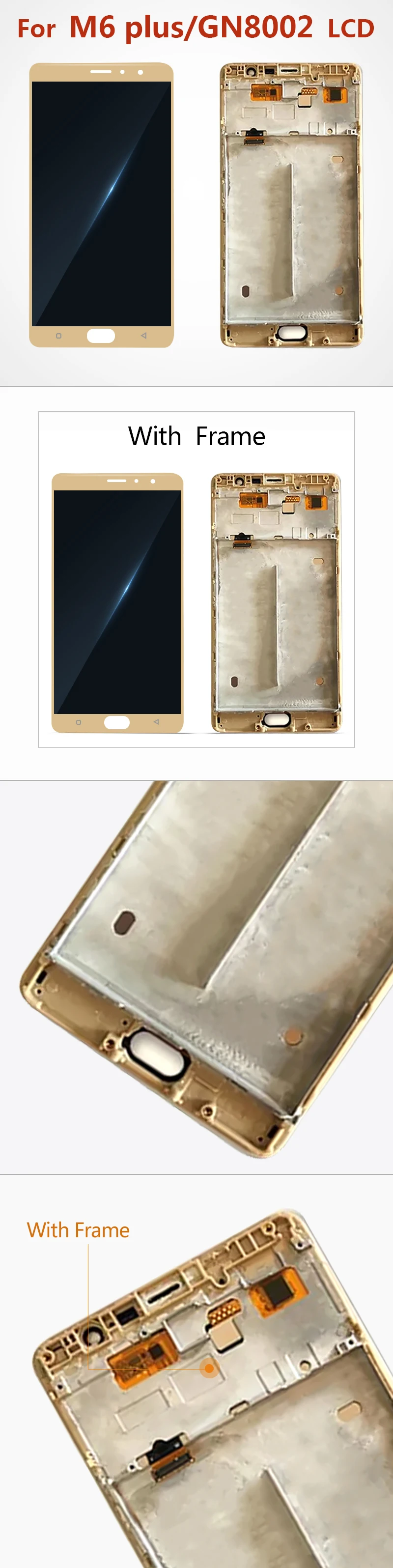 Качество AAA для Gionee M6 PLUS lcd GN8002S GN8002 дисплей сенсорный экран в сборе Замена аксессуары для Gionee M6 PLUS lcd