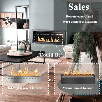 

24 inch modern smart fireplace remote control