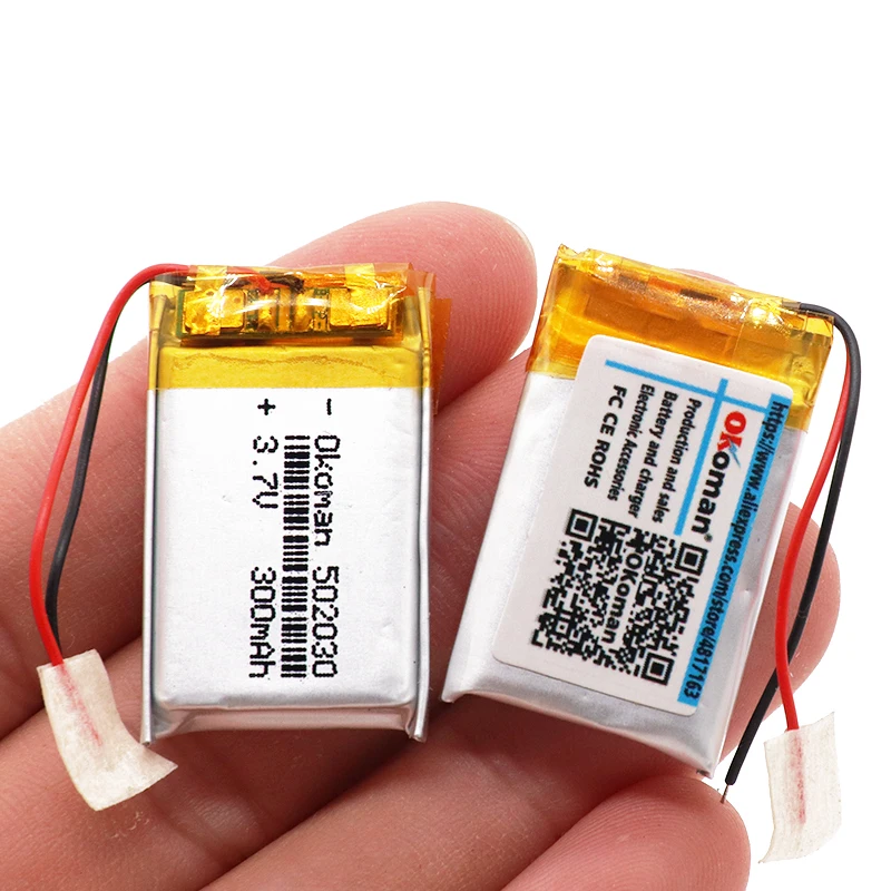 Аккумуляторная батарея 300mAh 502030 3 7 V высокой емкости Универсальный Аккумулятор