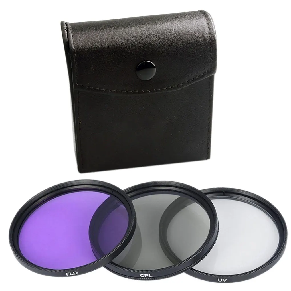 3 in 1 Lens Filter Set UV + CPL + FLD 49MM 52MM 55MM 58MM 62MM 67MM 72MM 77MM for Cannon Nikon Sony Camera Lens