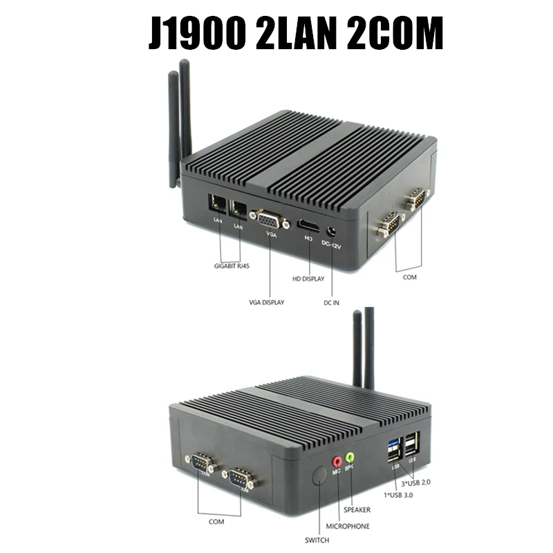 Процессор Eglobal Fanless Mini PC Intel N3160/J3160 J1900 Qaud Core Pfsense Barebone компьютерный мини сервер 2 *