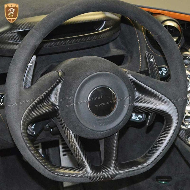 For Mclaren 720s Steering Wheel Dry Carbon Fiber Interior Trims Replacement  Style original car steering wheel panel decoration - AliExpress