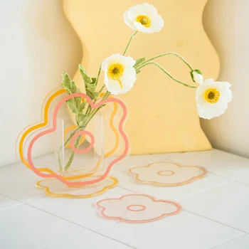 

1pc Cute Floral Container Decorative Vases for Wedding Party Flowers Centerpieces and Home Office Decor