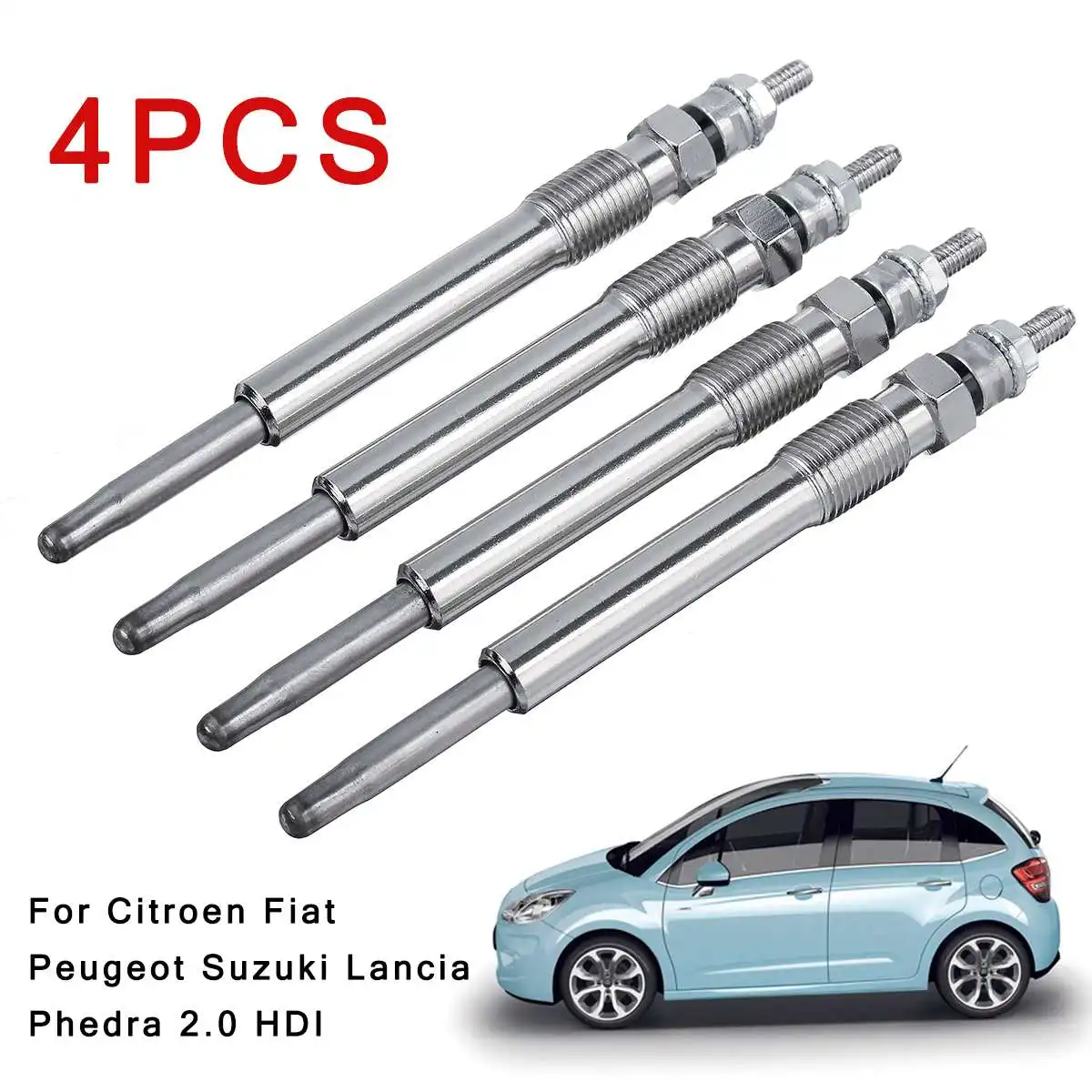 Bujía incandescente de calentador diésel, para Fiat, Suzuki, Lancia, Phedra 2,0, HDI, 4 Uds.|Bujías y bujías incandescentes| - AliExpress