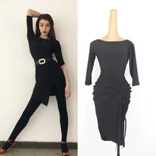 Латинское платье для танцев Для женщин туфли для латинских танцев соревнований одежда для Танго/сальсы/самбы/танцевальные костюмы для румбы бальных танцев Одежда для представлений DQL411