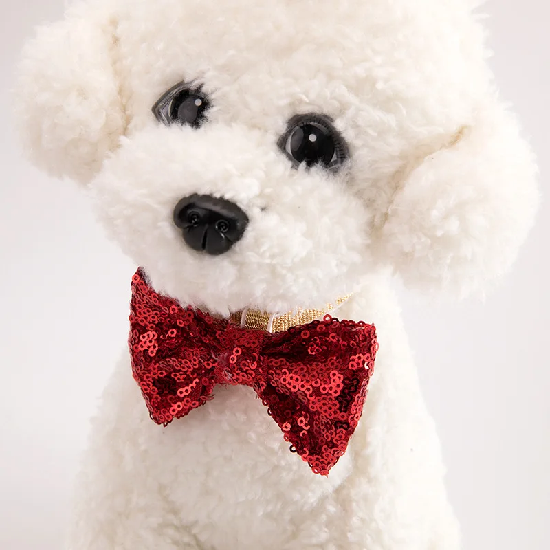 

1pc Pet Dogs Birthday Bow Tie Dog Birthday Costume Sequin Design Collar Bow Tie Christmas Party Pets Accessories