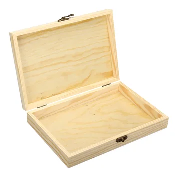 

Simple Flip Cigar Box Packing Rectangular Wooden Case Portable Storage Natural Wood Boxes 250x170x40mm Cigar Accessories