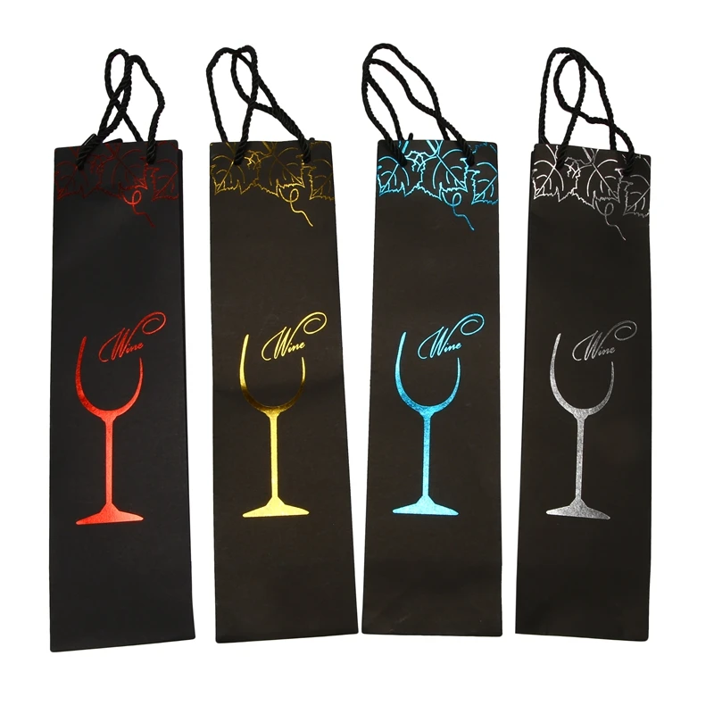 12Pcs Kraft Paper Wine Bags Gift Bag Red Single Bottle Tote Hand Carry Organizer (Random Color) | Дом и сад