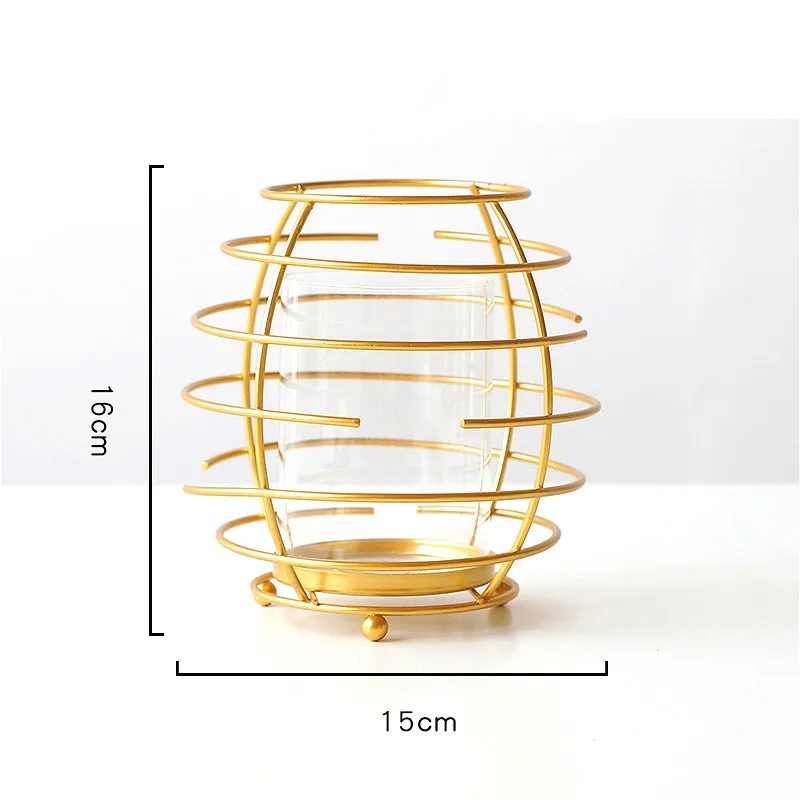 Креативные золотые подсвечники скандинавские металлические геометрические орнаменты Романтические Свадебные Рождественские настольные декоративные подсвечники - Цвет: 2