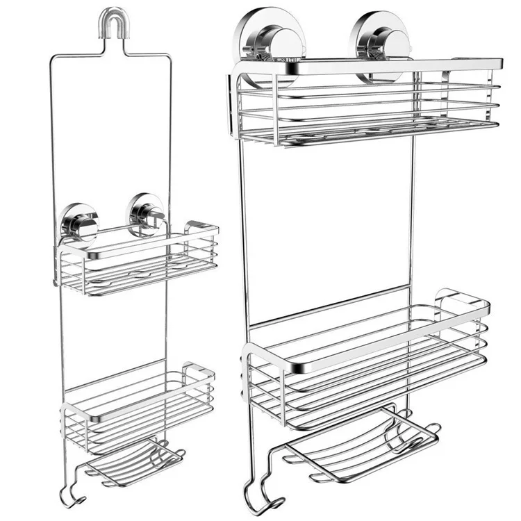 

Customizable 304 Stainless Steel Bathroom Storage Rack Double Layer Bathroom Storage Shelf Hole Punched Bathroom Rack