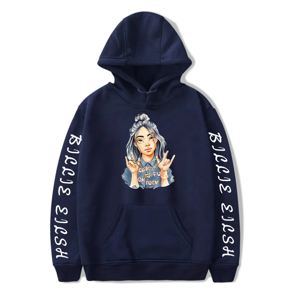 Billie Eilish/толстовки с капюшоном с логотипом; Мужская толстовка; пуловер больших размеров; сезон осень-зима; удобные теплые толстовки для мальчиков и девочек